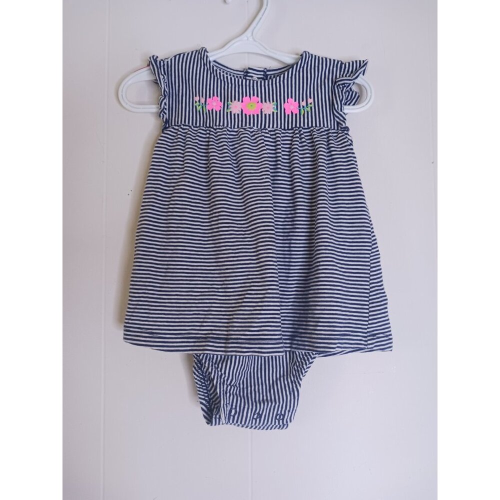 Simple Joys By Carter's Romper Baby Girls 18 Month Blue Striped Outfit